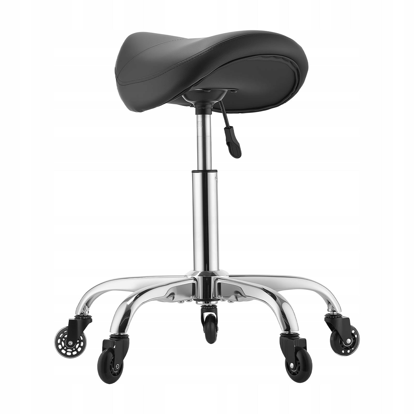 VEVOR Saddle Hoker Height Adjustable And Rotary With Quiet Wheels Black Brand Vevor