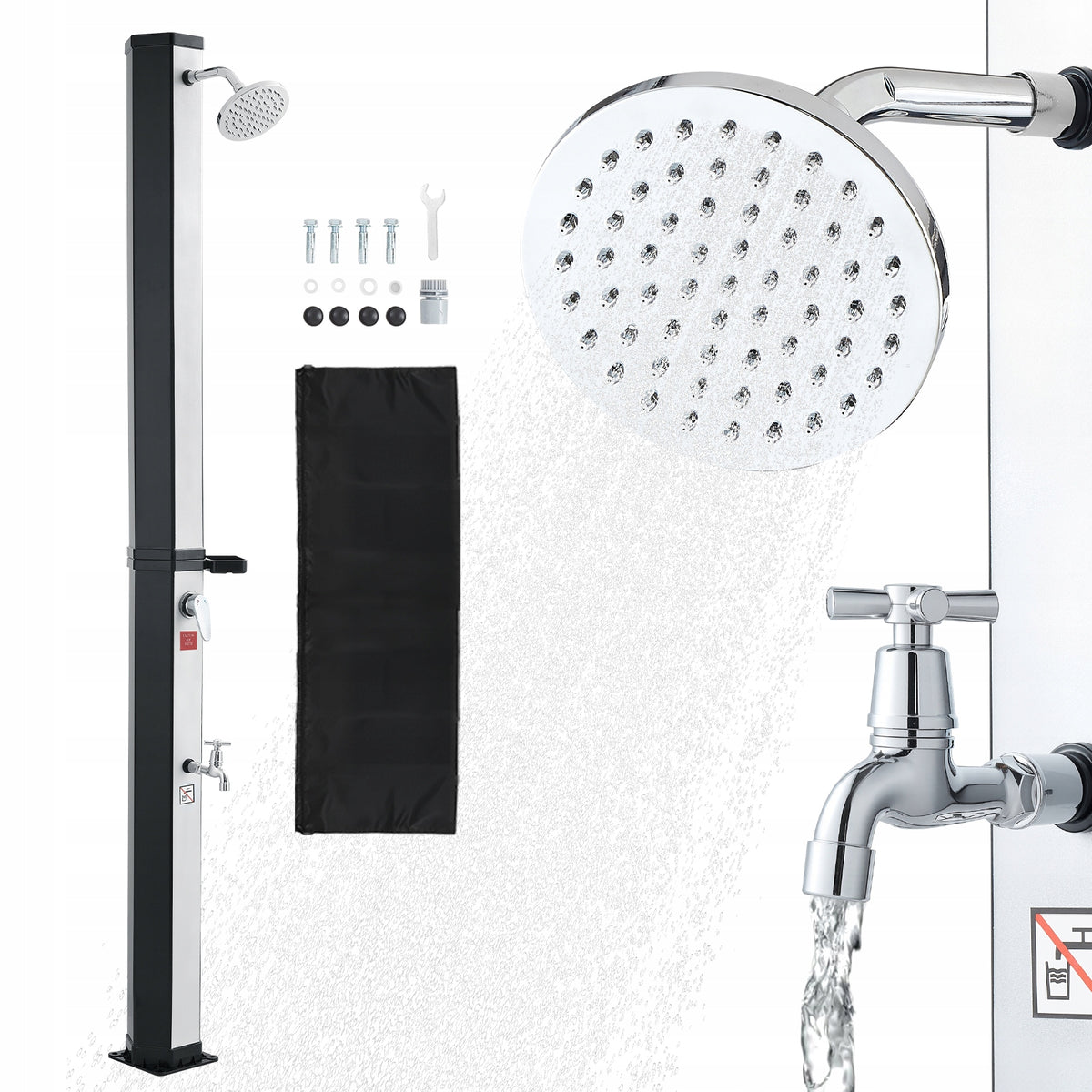 VEVOR Solar Shower 35L 2,16M Adjustable Hot And Cold Water Outdoor Manufacturer Vevor
