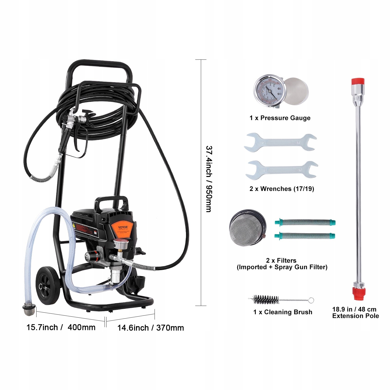 VEVOR Spray Gun 950W 3000PSI Airless Paint Gun Manufacturer code ZSSGYWQPTJLSXA