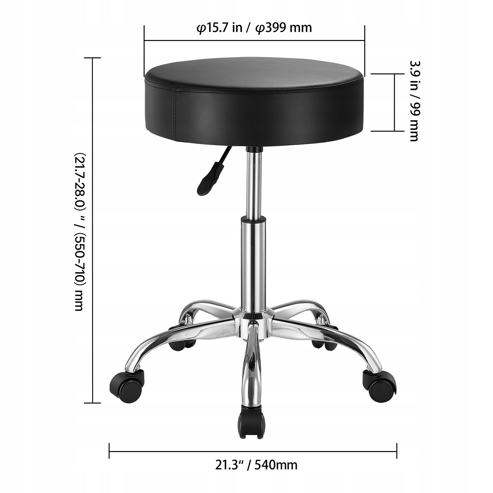 VEVOR Stołek Siodłowy Obrotowy Okrągły Czarny Nośność 204KG Się Do Klinik Upholstery color black