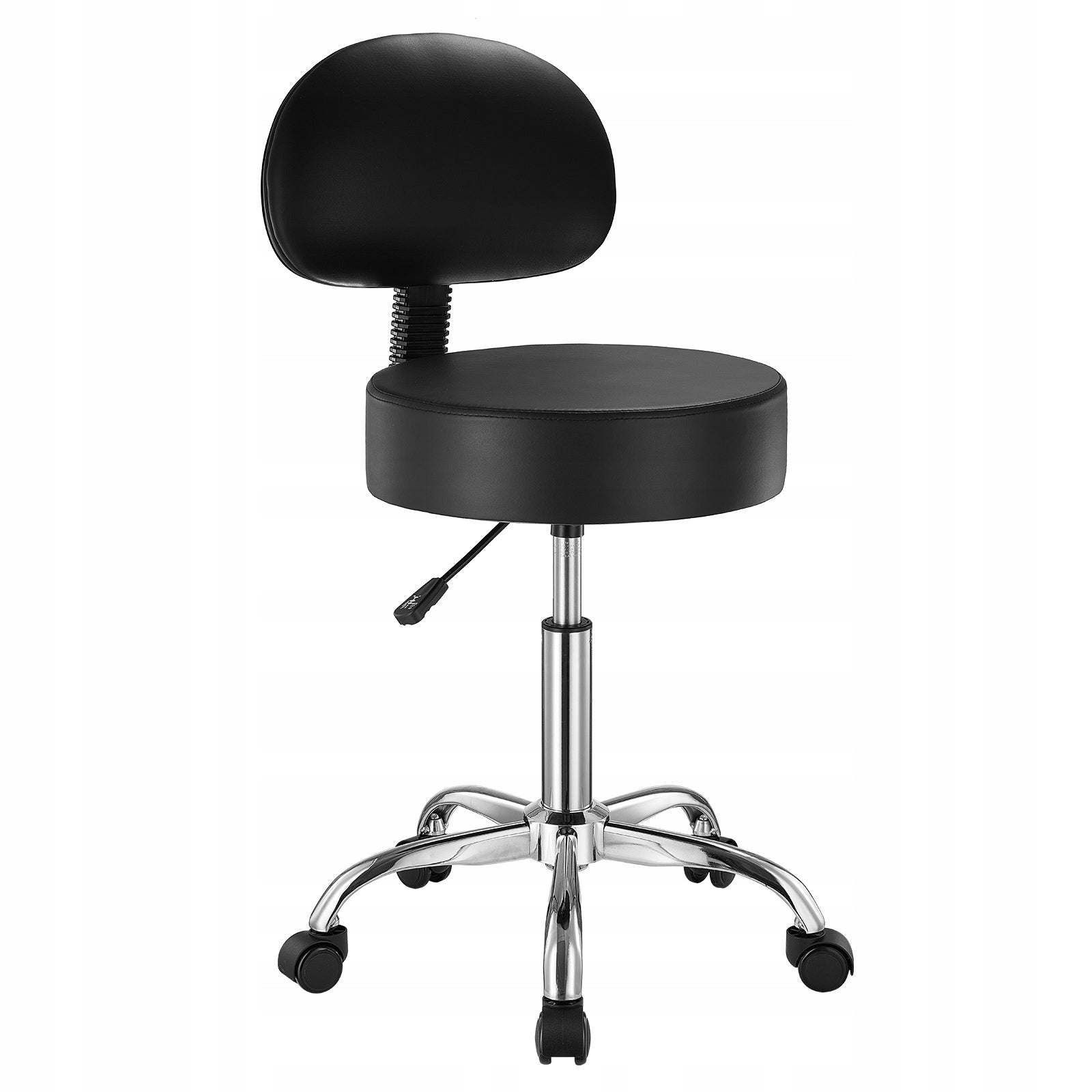 VEVOR Stołek Siodłowy Obrotowy Okrągły Czarny Nośność 204KG Z Oparciem
