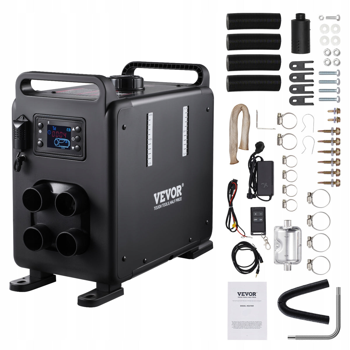VEVOR Stop Heating Heater 8KW Vertical With CO Alarm And Remote Control