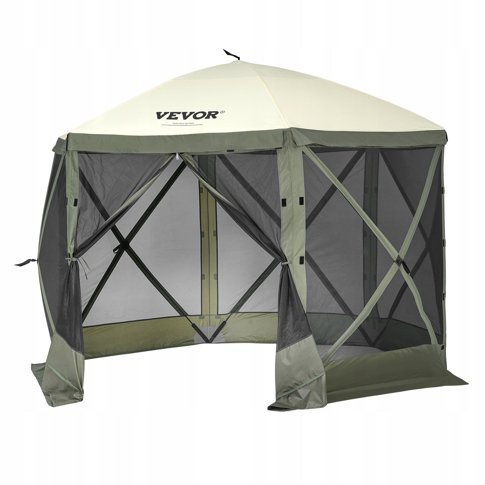VEVOR Tent Pavilion 3,05x3,05M With 6-Sided Canopy For 6 People