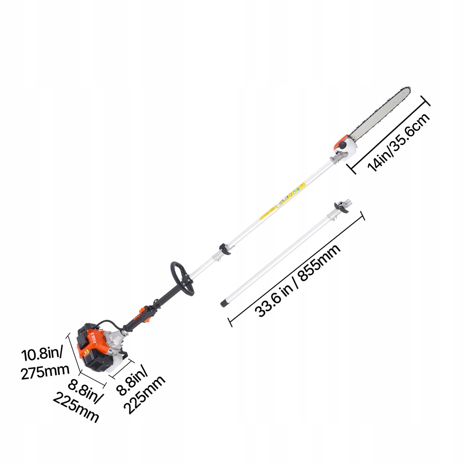 VEVOR Two-stroke combustion undercutter 52CM3 2,2–2,94M Telescopic saw Brand Vevor