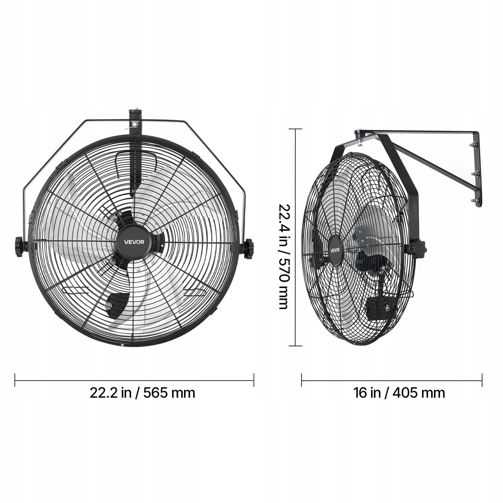 VEVOR Wall Fan 80W 56,5CM Waterproof IP44 With 3 Speeds Manufacturer code GYBGFSDD18
