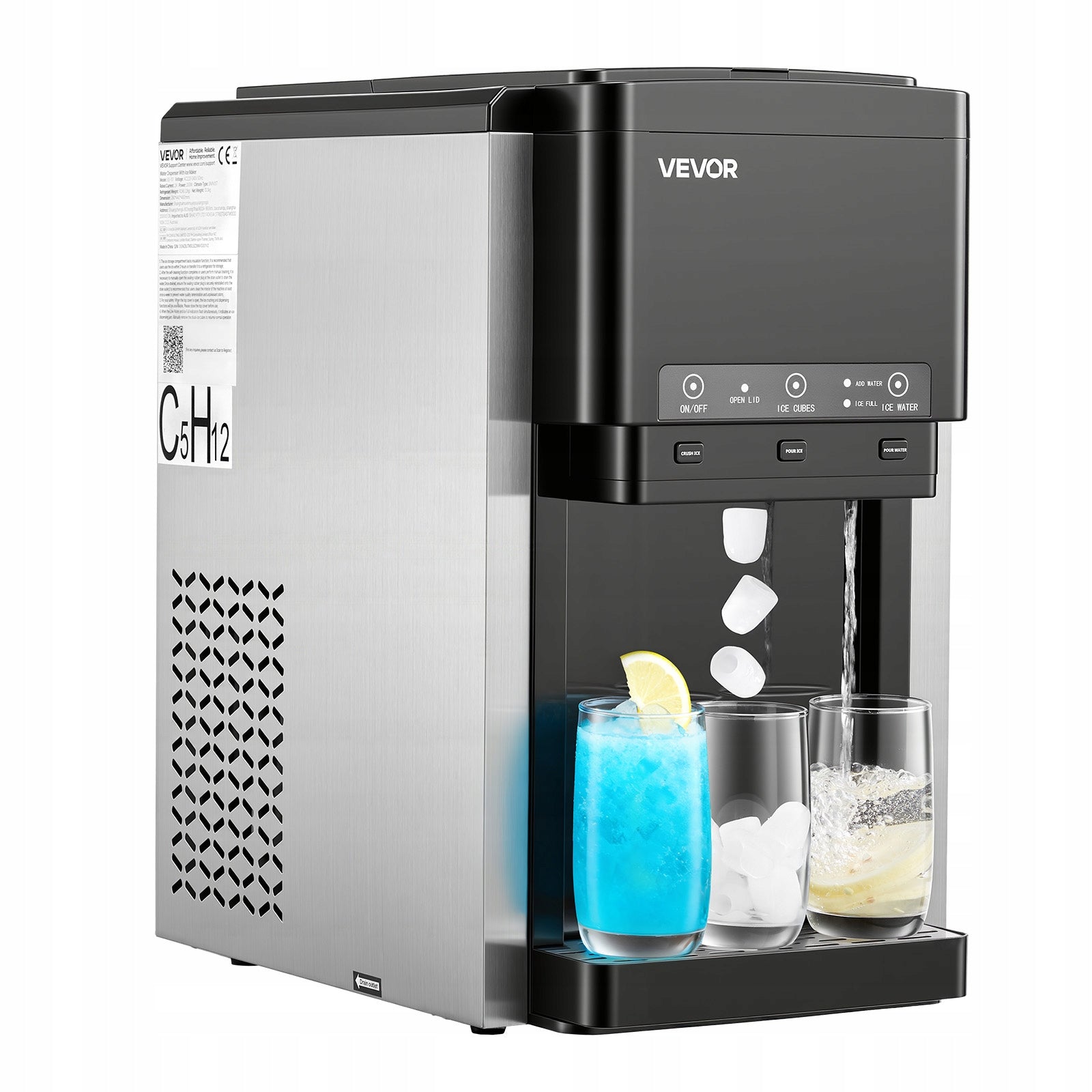 VEVOR Water Distributor 3in1 Self-Cleaning With Ice Maker 16KG/Day