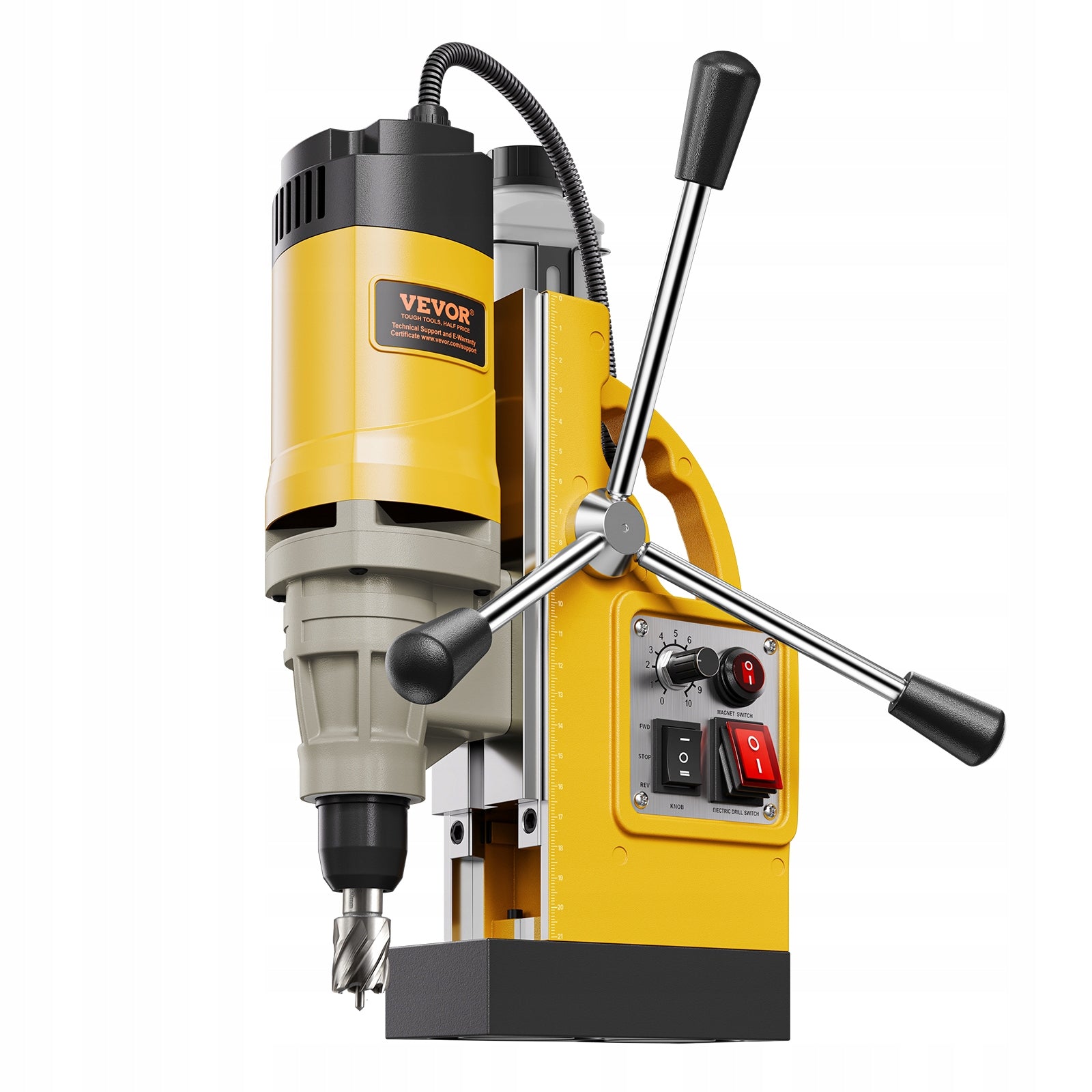 VEVOR Wiertarka Magnetyczna 1400W 50MM Elektryczna Z 6 Wierteł Rdzeniowych Drill weight 12.4 kg