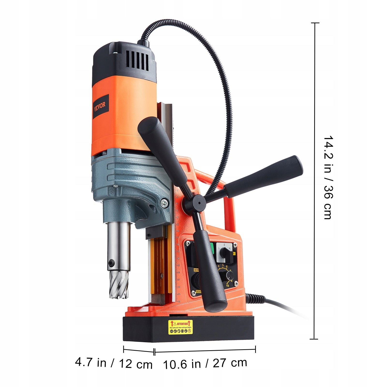 VEVOR Wiertarka Magnetyczna 1450W Siła Magnetyczna 12500N Gwintów M3–M16 Brand Vevor