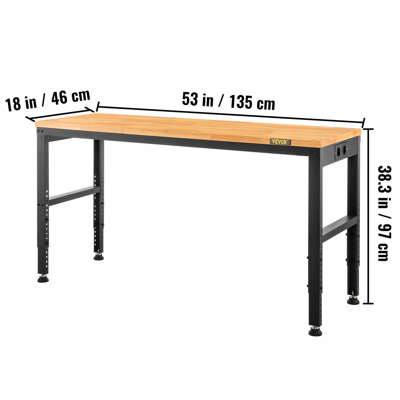 VEVOR Workshop Table Load capacity 900KG 135x46x72-97CM Height Adjustable Manufacturer code SMKDJGZTBDLZOF