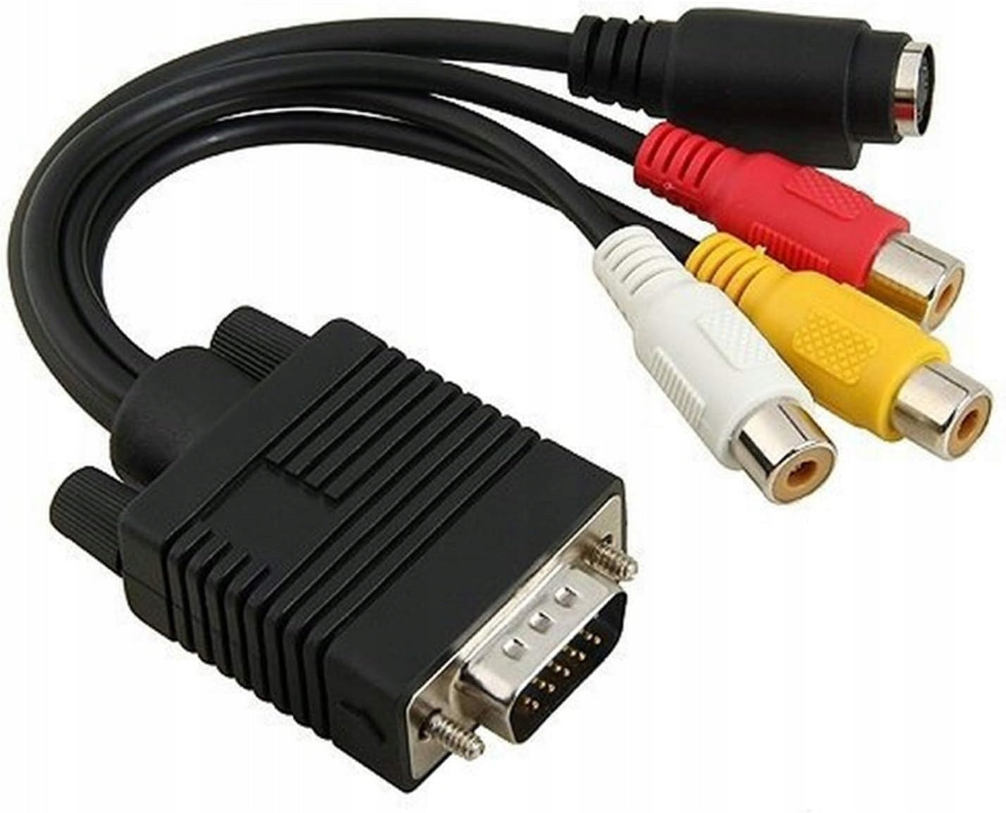 VGA to RCA Cable, VGA to TV S-Video 3 RCA PC Computer AV Adapter Cable