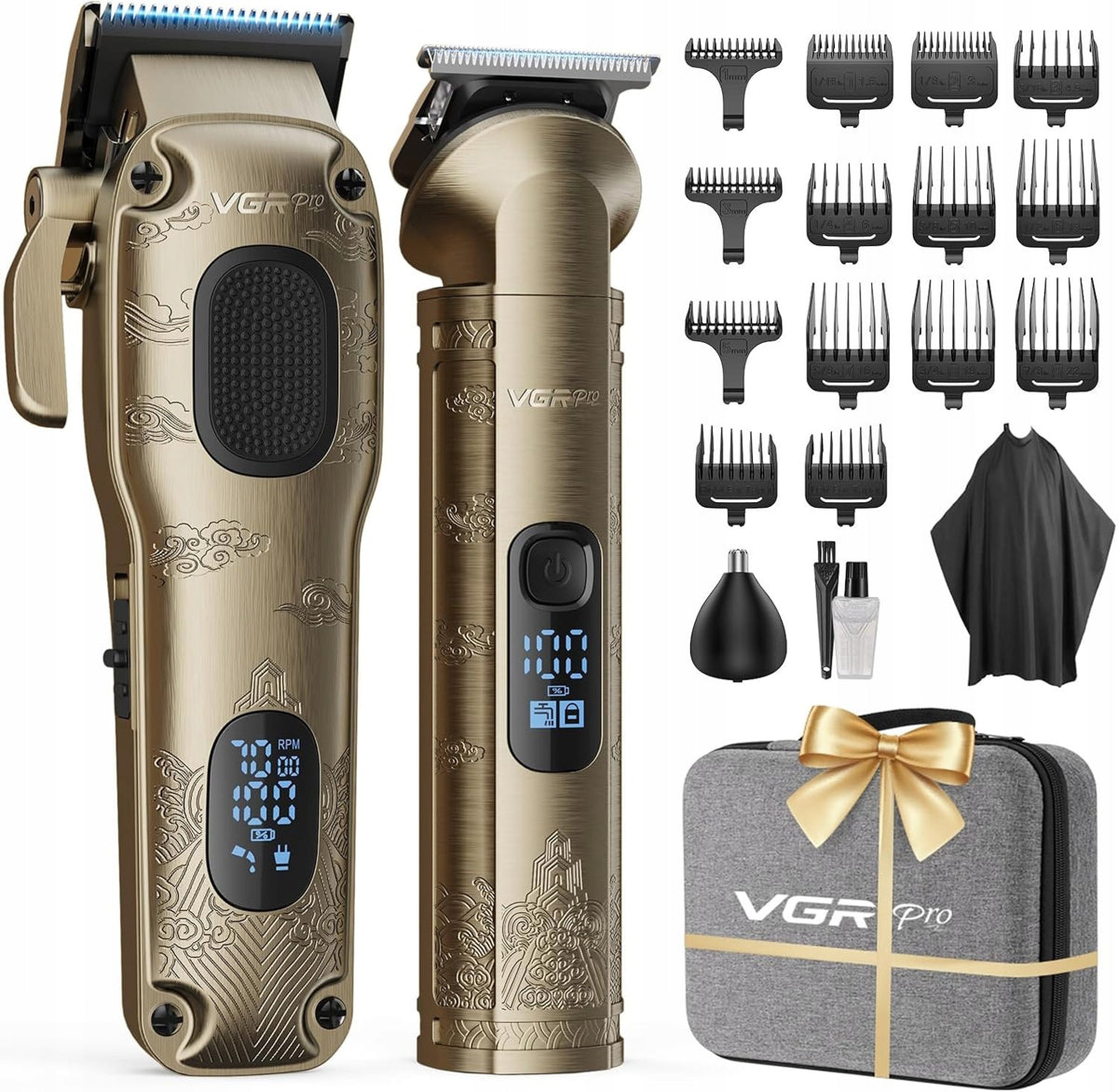 VGRPRO Set Hair Clipper for Men and Gold Trimmer