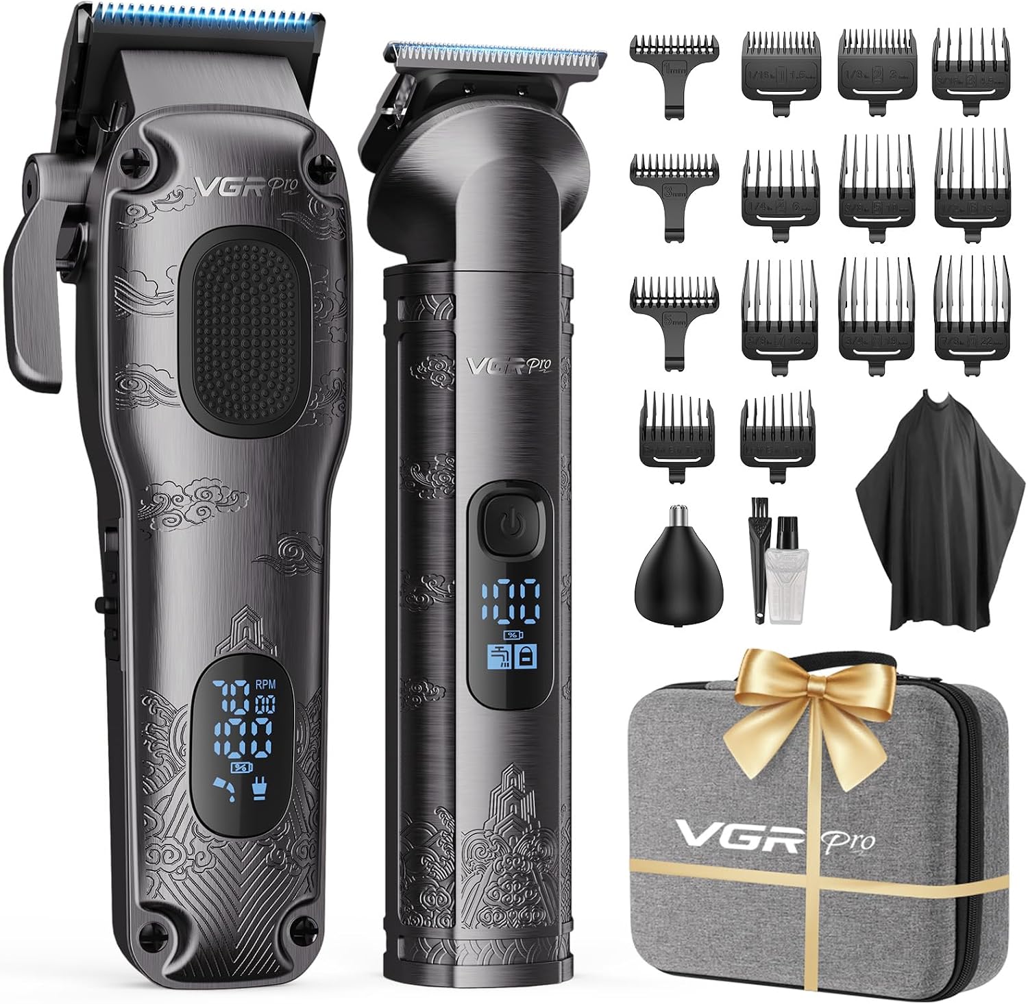 VGRPRO Set Hair Clipper for Men and Trimmer EVA Case