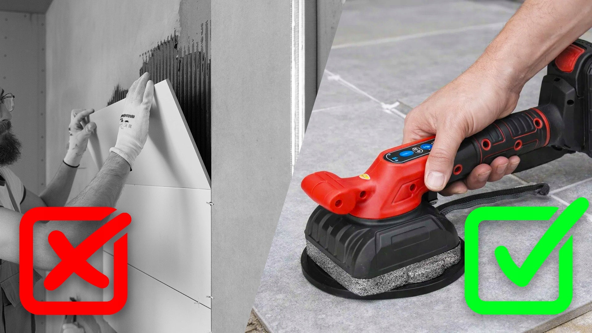 VIBRATING GLAZE TILE SUCTION CUP LEVELING VIBRATOR 2xAKU STRONG 21V Manufacturer code PRZYSSAWKA WIBRUJĄCA DO PŁYTEK GLAZURY POZIOM