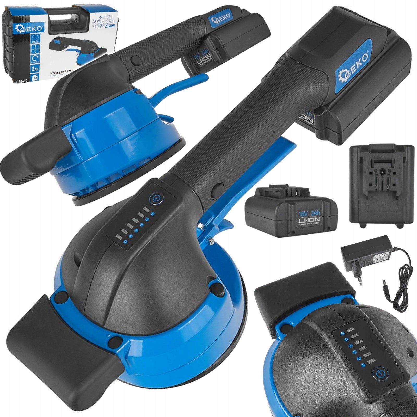 VIBRATING SUCTION CUP FOR LAYING TILES 120mm RECHARGEABLE 2X 2000mAh