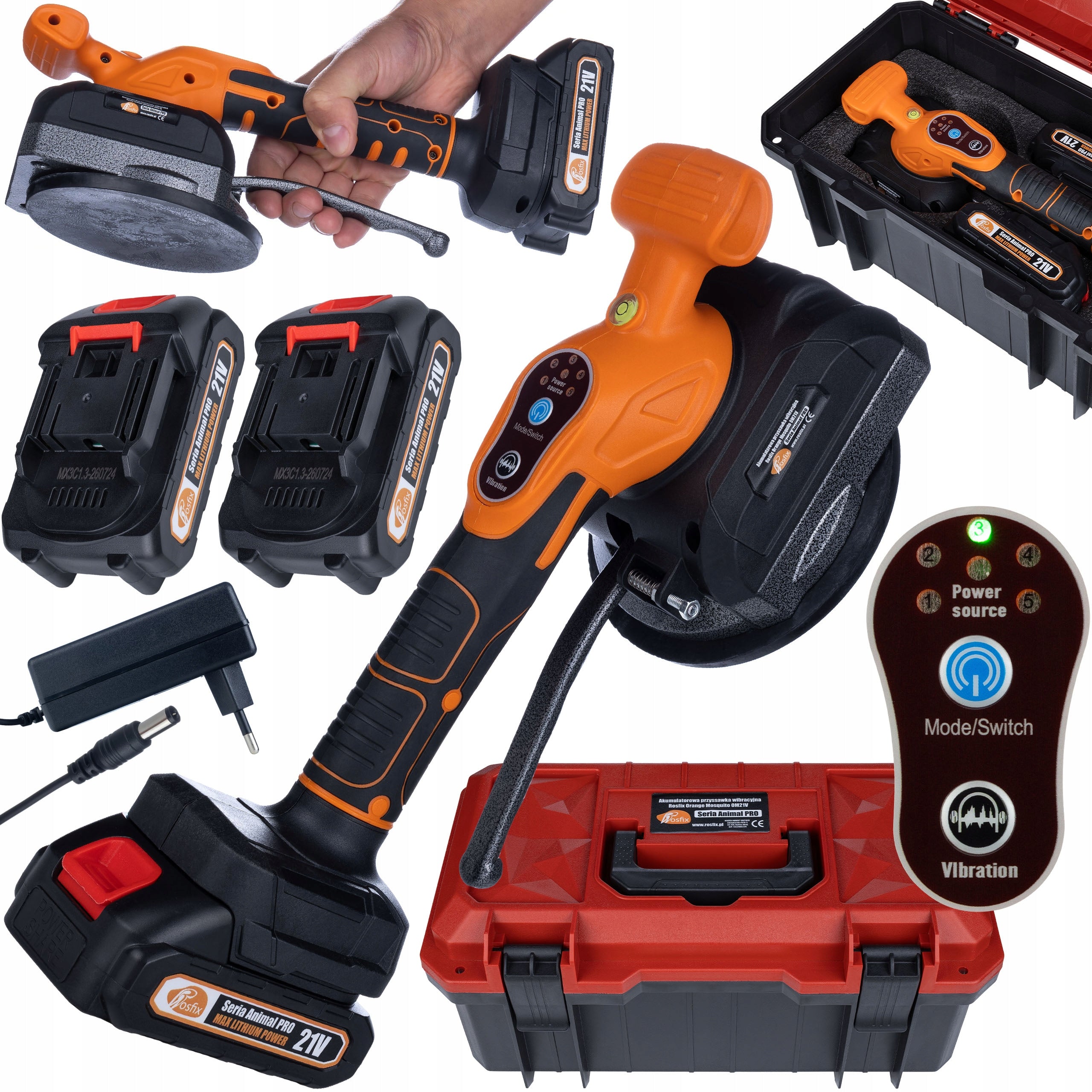 VIBRATING SUCTION CUP VIBRATING VIBRATOR FOR CORDLESS TILES 2xAKU SET