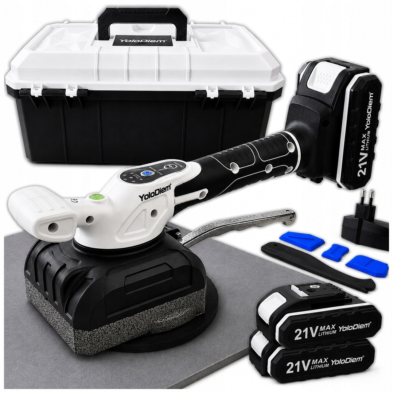 VIBRATING TILE SUCTION CUP TILE VIBRATOR PRO 21V AKU 2x2AH SUITCASE