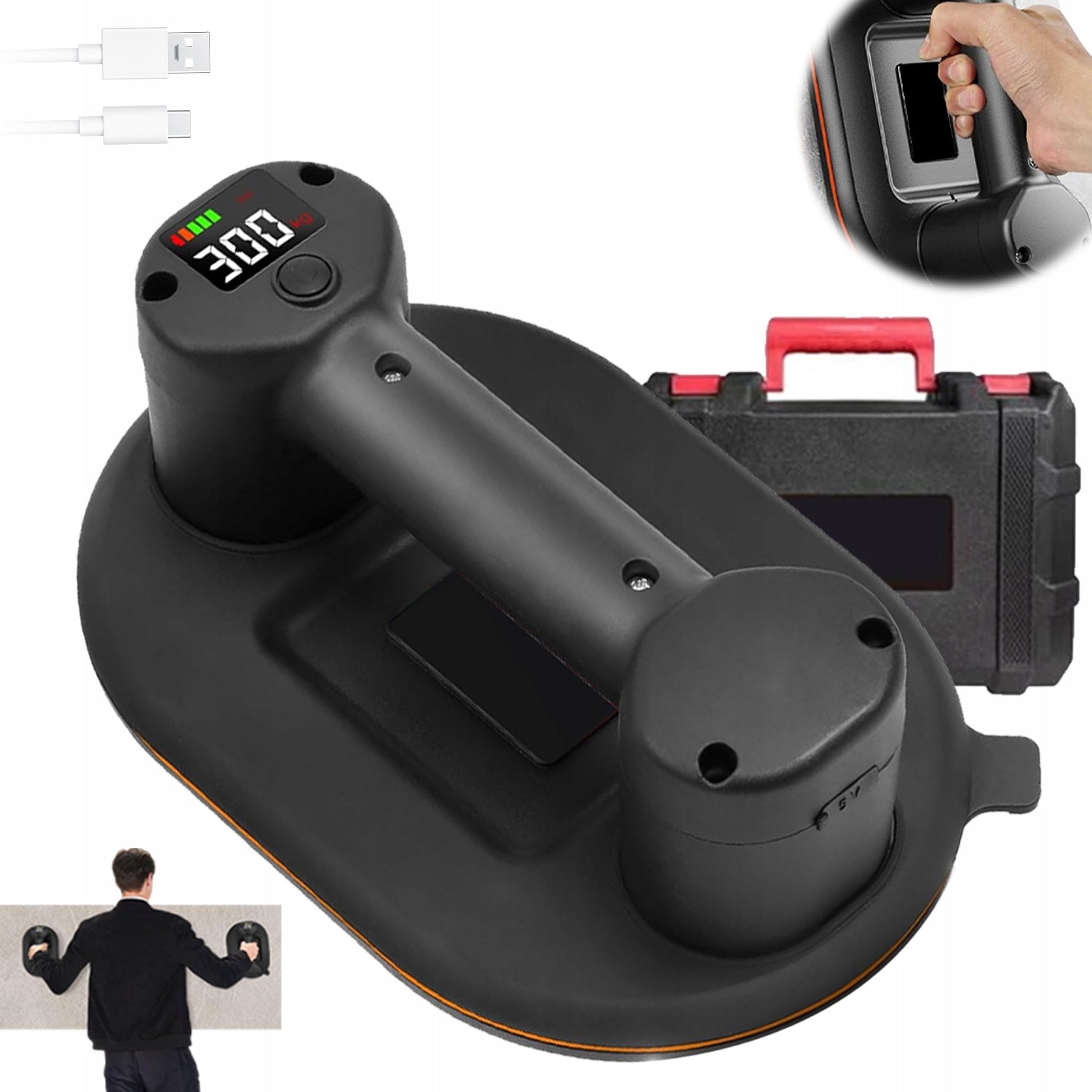 VIBRATING VACUUM TILE SUCTION CUP FOR LEVELING STACKING 300KG