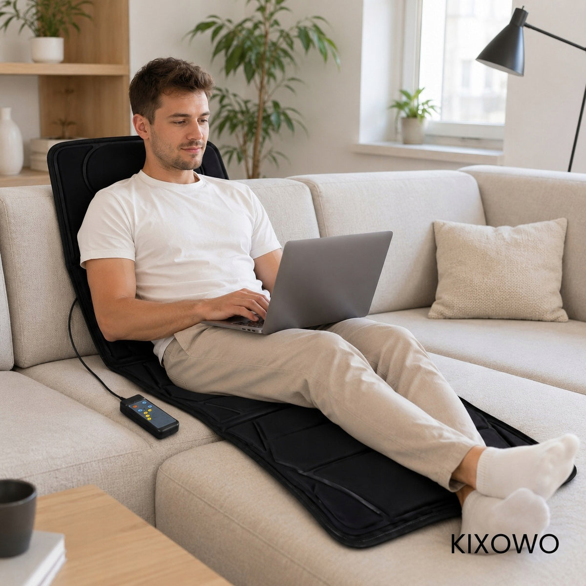 VIBRATION MASSAGE MAT 16 POINTS BACK MASSAGER WITH HEATING 164CM XXL Manufacturer code Mata masująca KIXOWO
