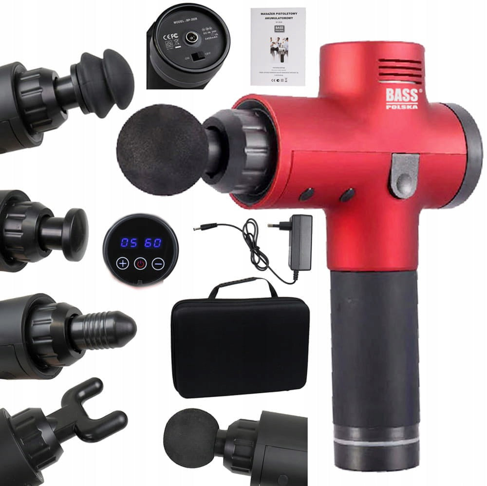 VIBRATION MASSAGER MASSAGE GUN 6 HEADS LCD