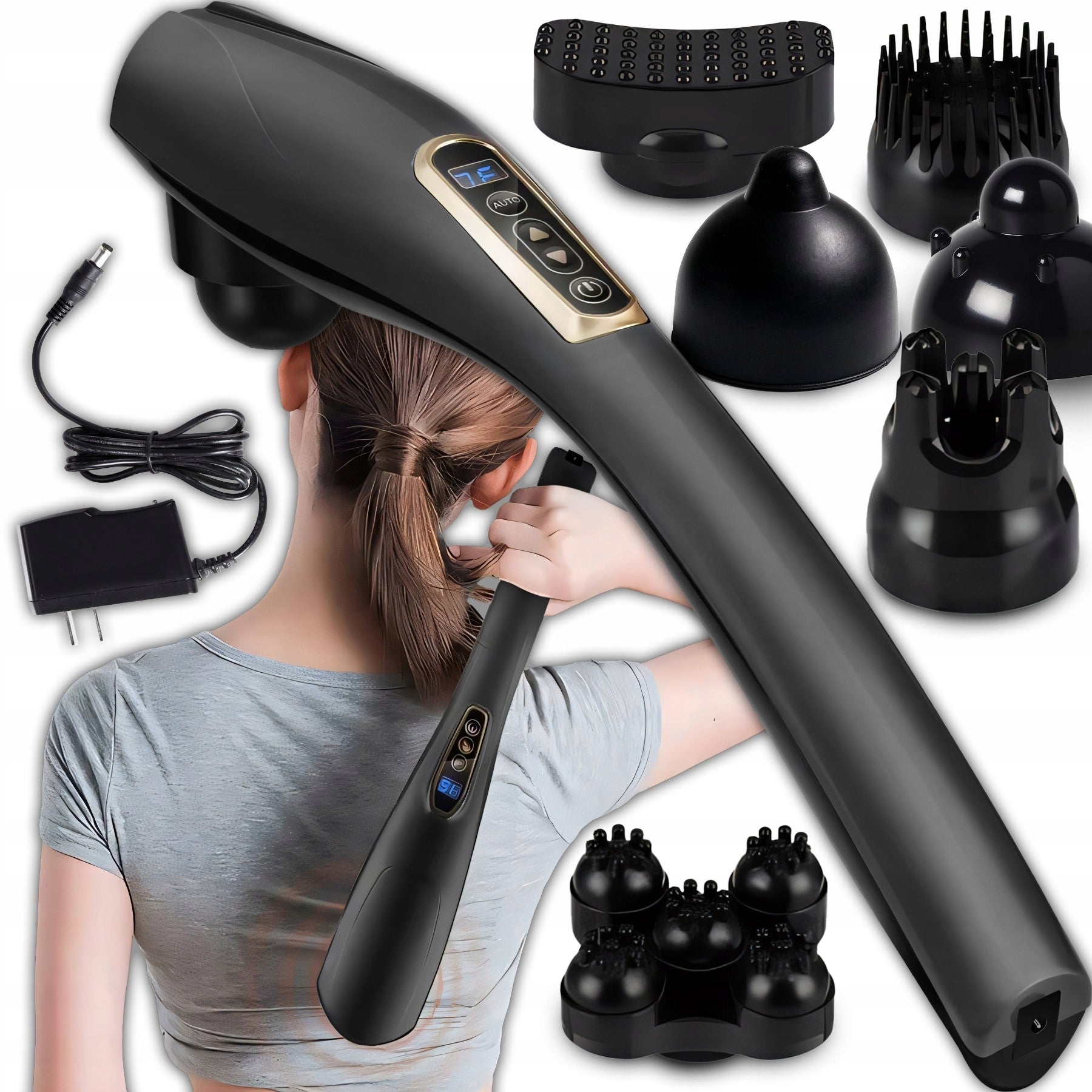 VIBRATION MASSAGER NECK MASSAGE BACK 7 TIPS MULTIFUNCTIONAL 7in1