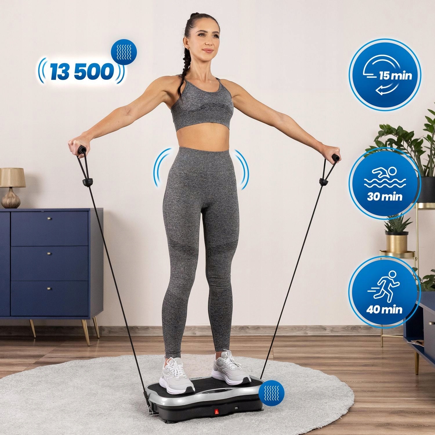 VIBRATION PLATFORM VIBRATING TRAINING MASSAGER WITH REMOTE CONTROL XP500 GYMTEK Manufacturer code 5907766667001