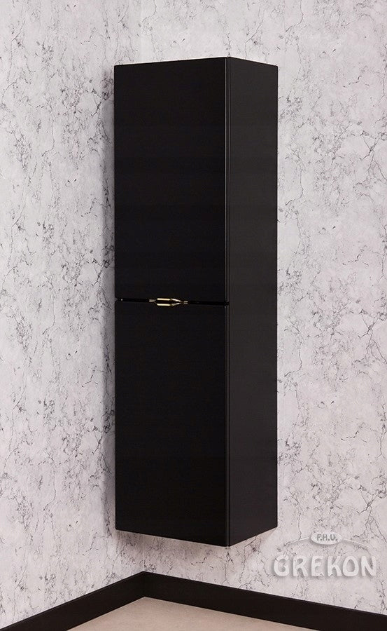 VICTA Bathroom Furniture Black Bookcase with Basket Furniture color black