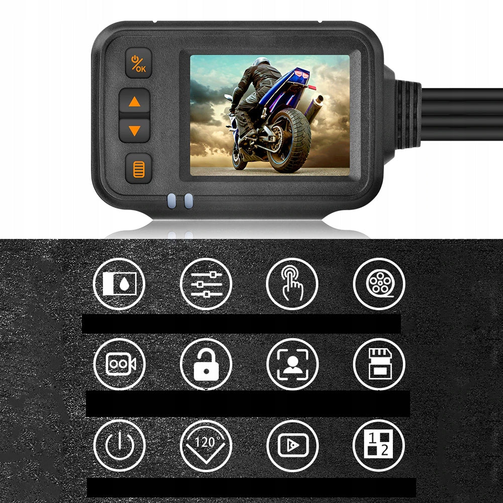 VIDEO DVR RECORDER MOTORCYCLE 2x FULLHD CAMERA 1080p 2″ REMOTE CONTROL Memory card included none