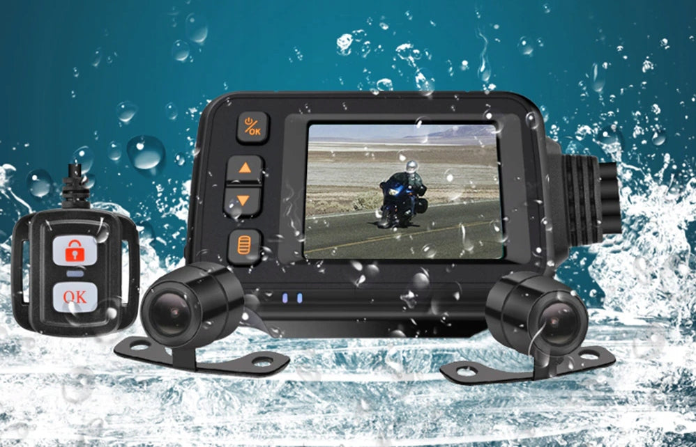 VIDEO DVR RECORDER MOTORCYCLE 2x FULLHD CAMERA 1080p 2″ REMOTE CONTROL Recording quality Full HD (1920 x 1080)