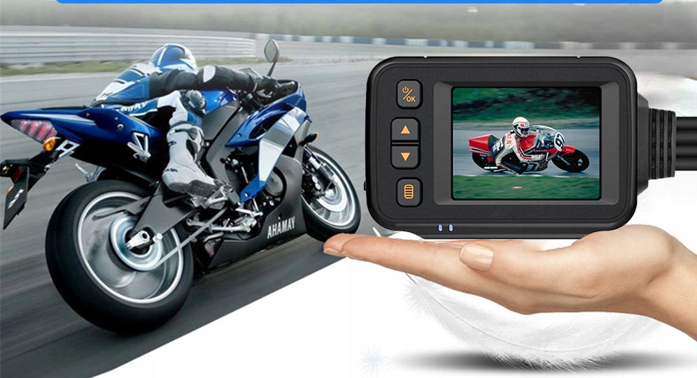 VIDEO DVR RECORDER MOTORCYCLE 2x FULLHD CAMERA 1080p 2″ REMOTE CONTROL Viewing angle 120°