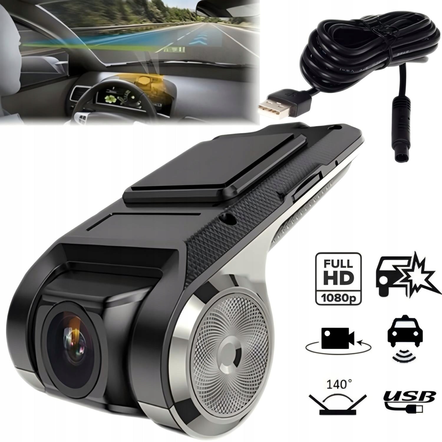 VIDEO RECORDER CAMERA ANDROID FULL HD DVR ADAS IMPROVED