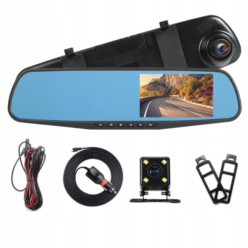 VIDEO RECORDER DASH CAM MIRROR RECORDER FRONT REAR FULL HD Manufacturer code KAMERA SAMOCHODOWA VIDEO REJESTRATOR JAZDY