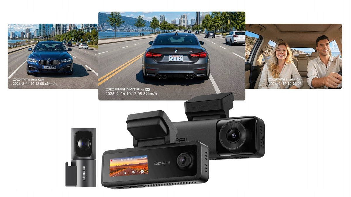 VIDEO RECORDER DDPAI N4T PRO DASH CAM 4K FRONT REAR INTERIOR 64GB Packaging status original