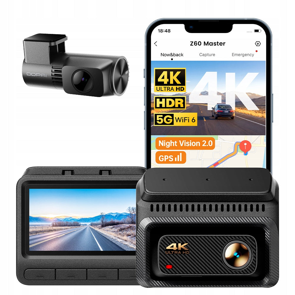 VIDEO RECORDER DDPAI Z60 MASTER 4K HDR CAR CAMERA SONY +2K REAR