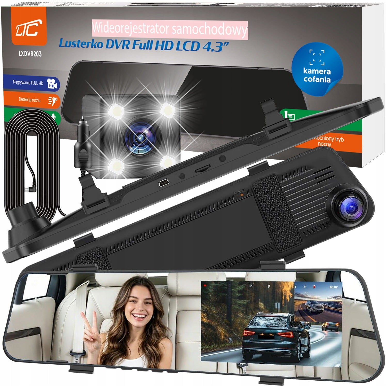 VIDEO RECORDER IN MIRROR CAR CAMERA REVERSING DRIVING RECORDER