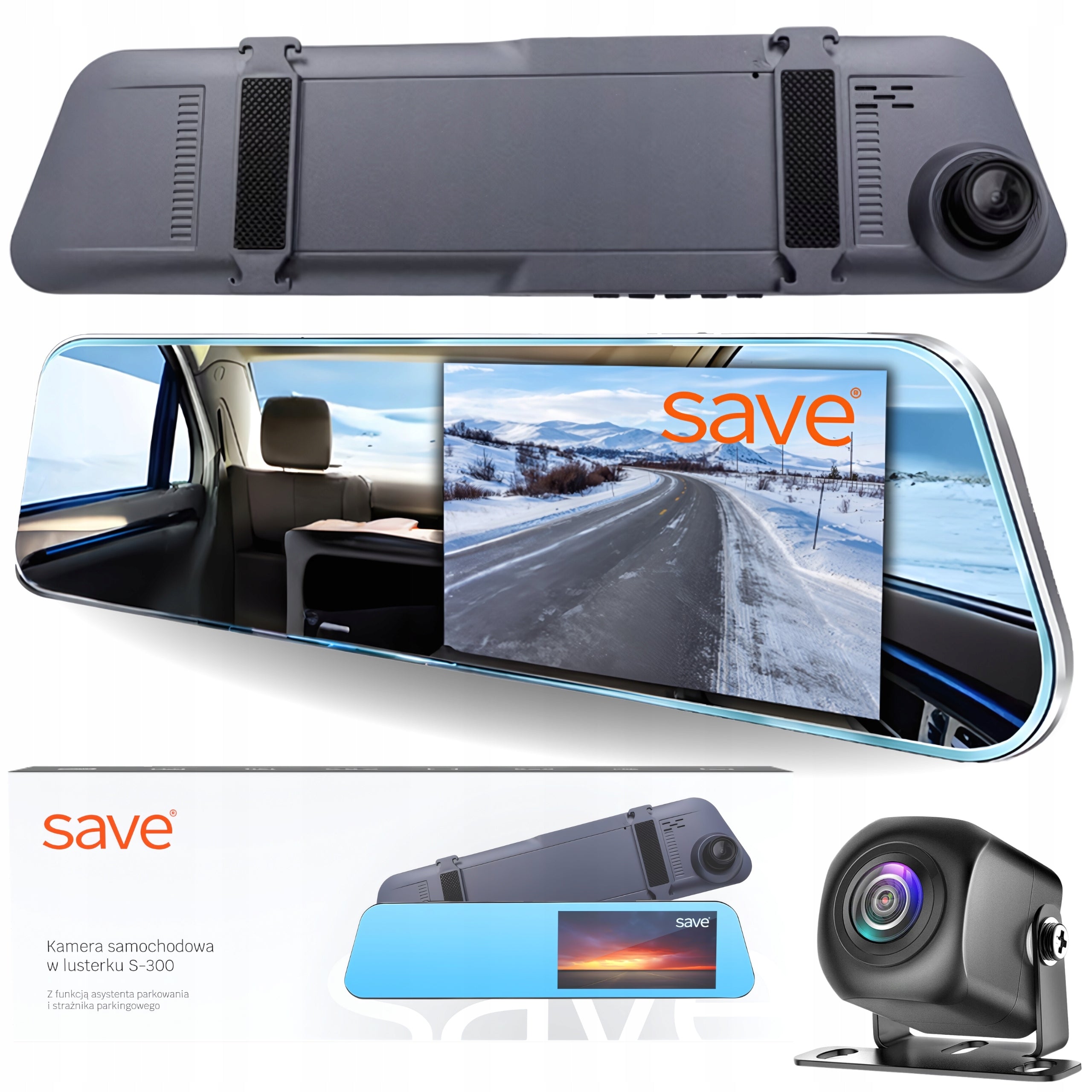 VIDEO RECORDER IN MIRROR CAR CAMERA REVERSING DRIVING RECORDER