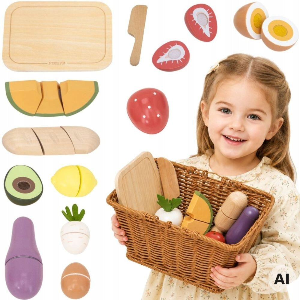 VIGA PolarB Wooden Slicing Food Fruit Vegetables Basket for Kitchen