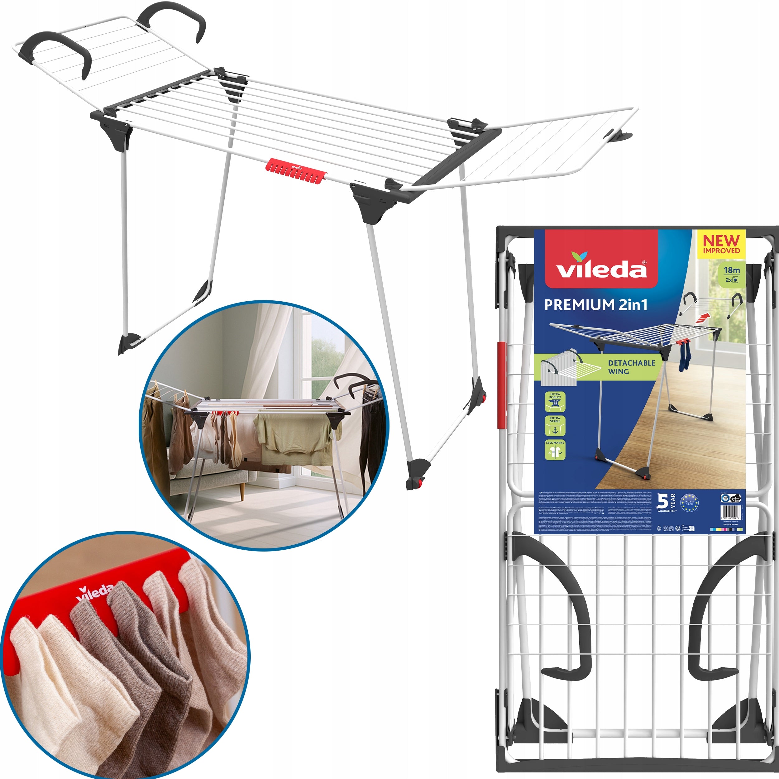 VILEDA PREMIUM 2IN1 FREESTANDING FOLDING DRYER FOR TERRACE GARDEN