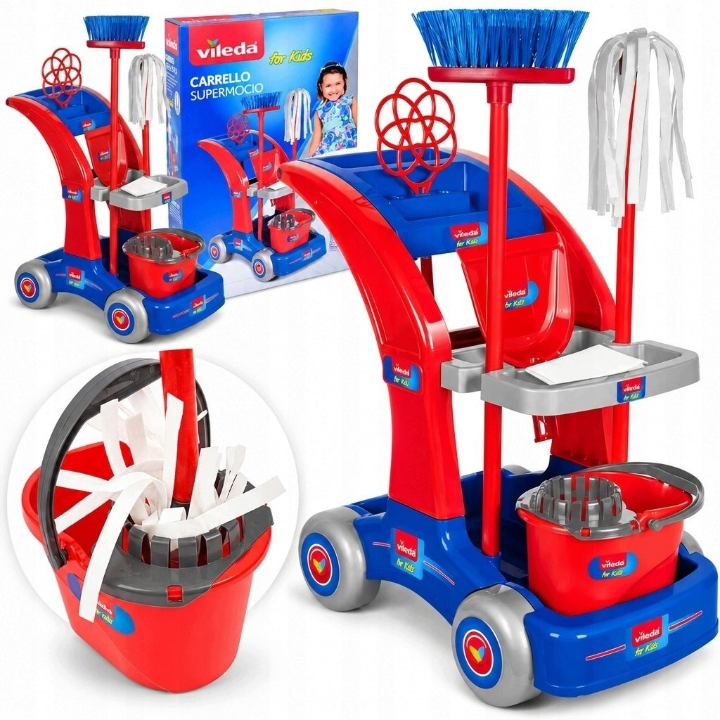 VILEDA SUPERMOCIO CLEANING KIT FOR CHILDREN 6 ELEMENTS MOP TROLLEY