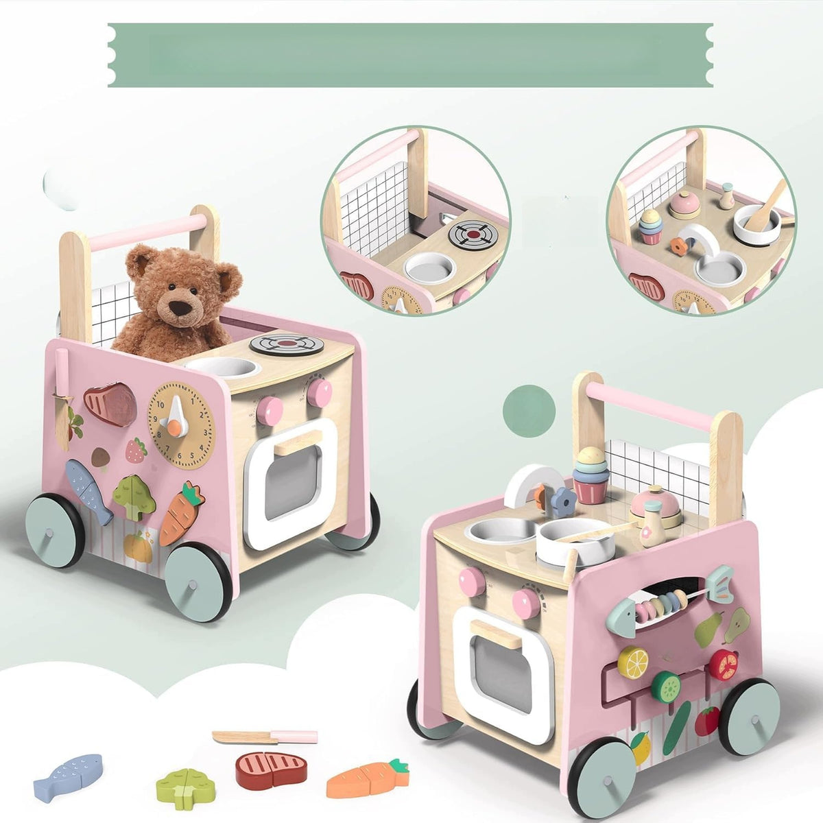 VITONIS Wooden Educational Walker for Children Panel Toys 8in1 Brand no brand