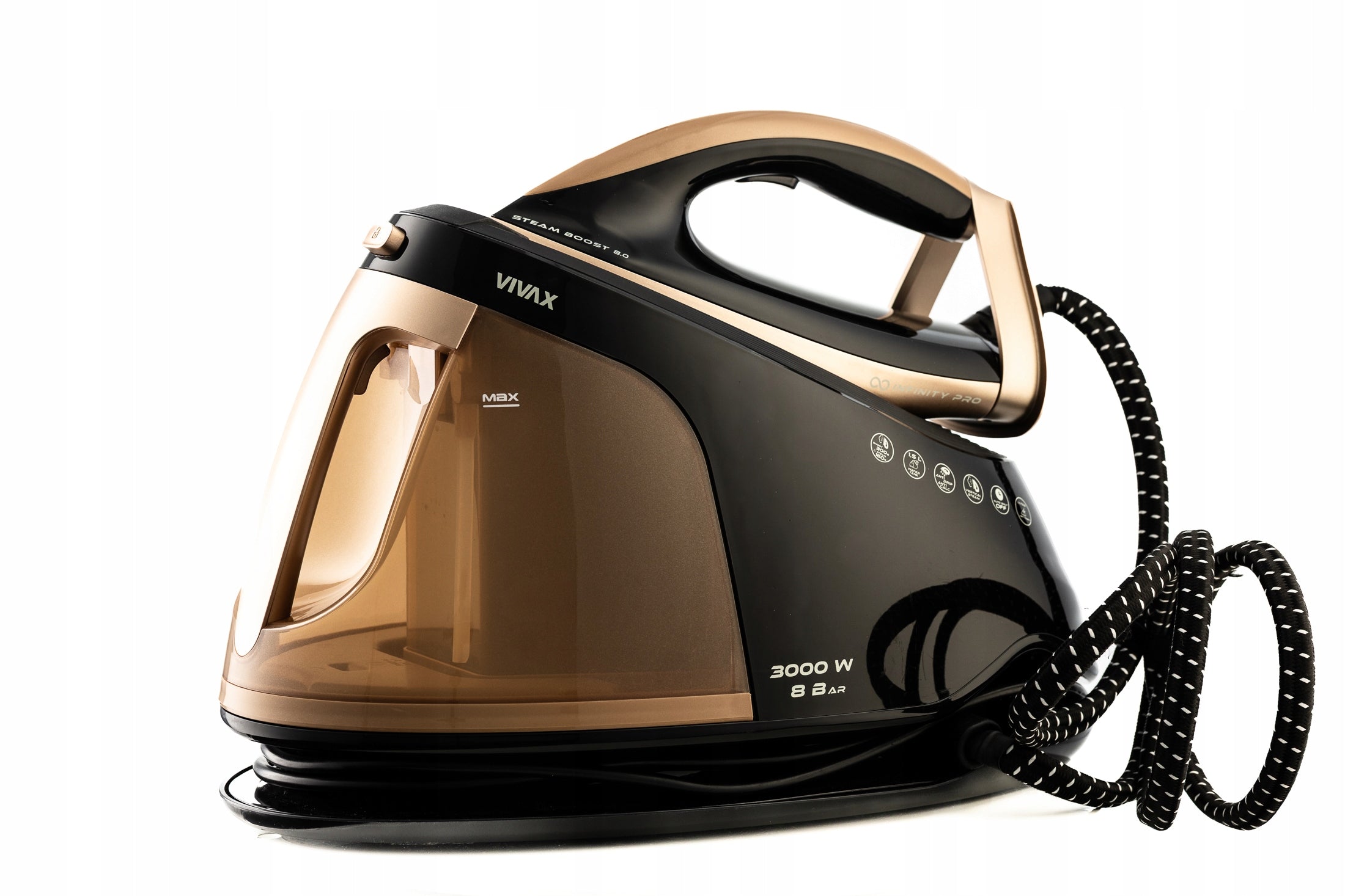 VIVAX STEAM STATION STEAM GENERATOR IRON 3000W CERAMIC COATING 8 BAR Packaging status original