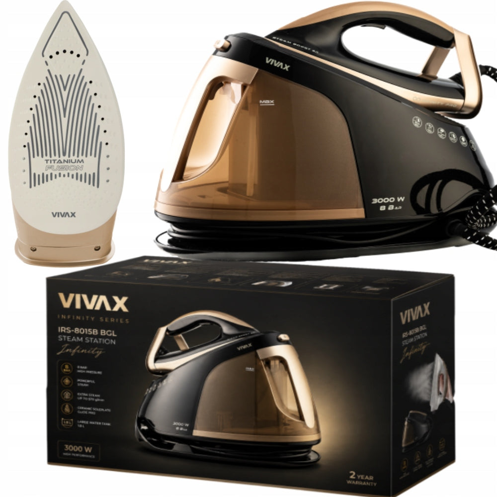 VIVAX STEAM STATION STEAM GENERATOR IRON 3000W CERAMIC COATING 8 BAR
