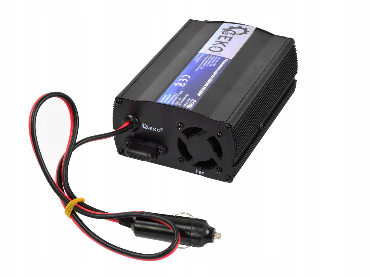 VOLTAGE CONVERTER 12V-230V 250/500W GEKO Brand Geko