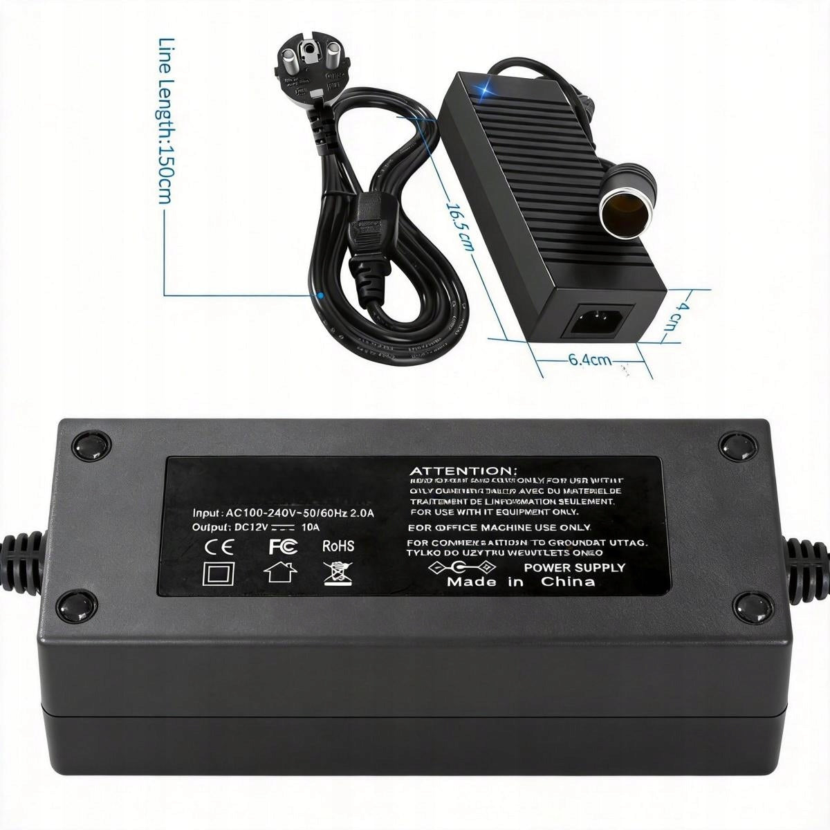 VOLTAGE CONVERTER 230V 12V ADAPTER CABLE POWER SUPPLY FOR CAR. Brand no brand