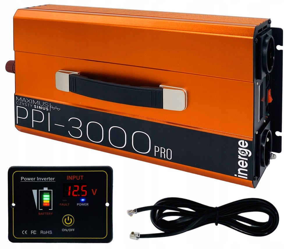 VOLTAGE CONVERTER MAXIMUS PRO 12V 230V 3000VA 1500W PURE SINE PILOT