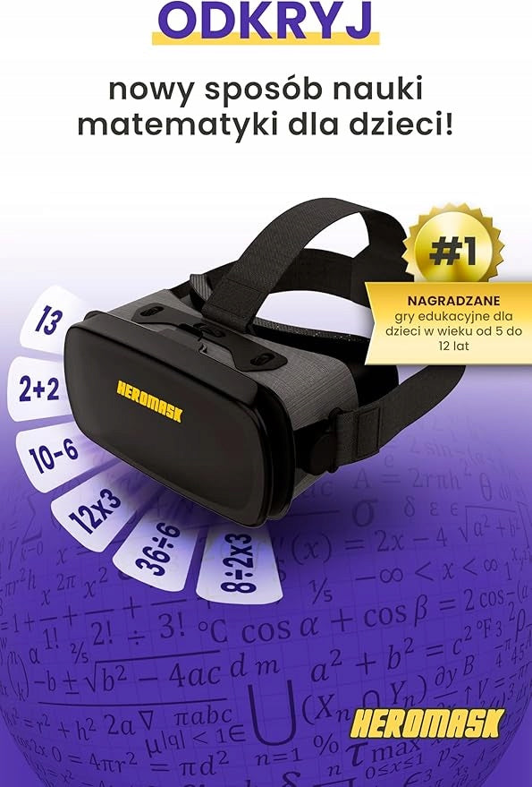 VR GOGGLES FOR KIDS LEARNING MULTIPLICATION TABLES 3D EDUCATIONAL GAME GIFT Packaging status original