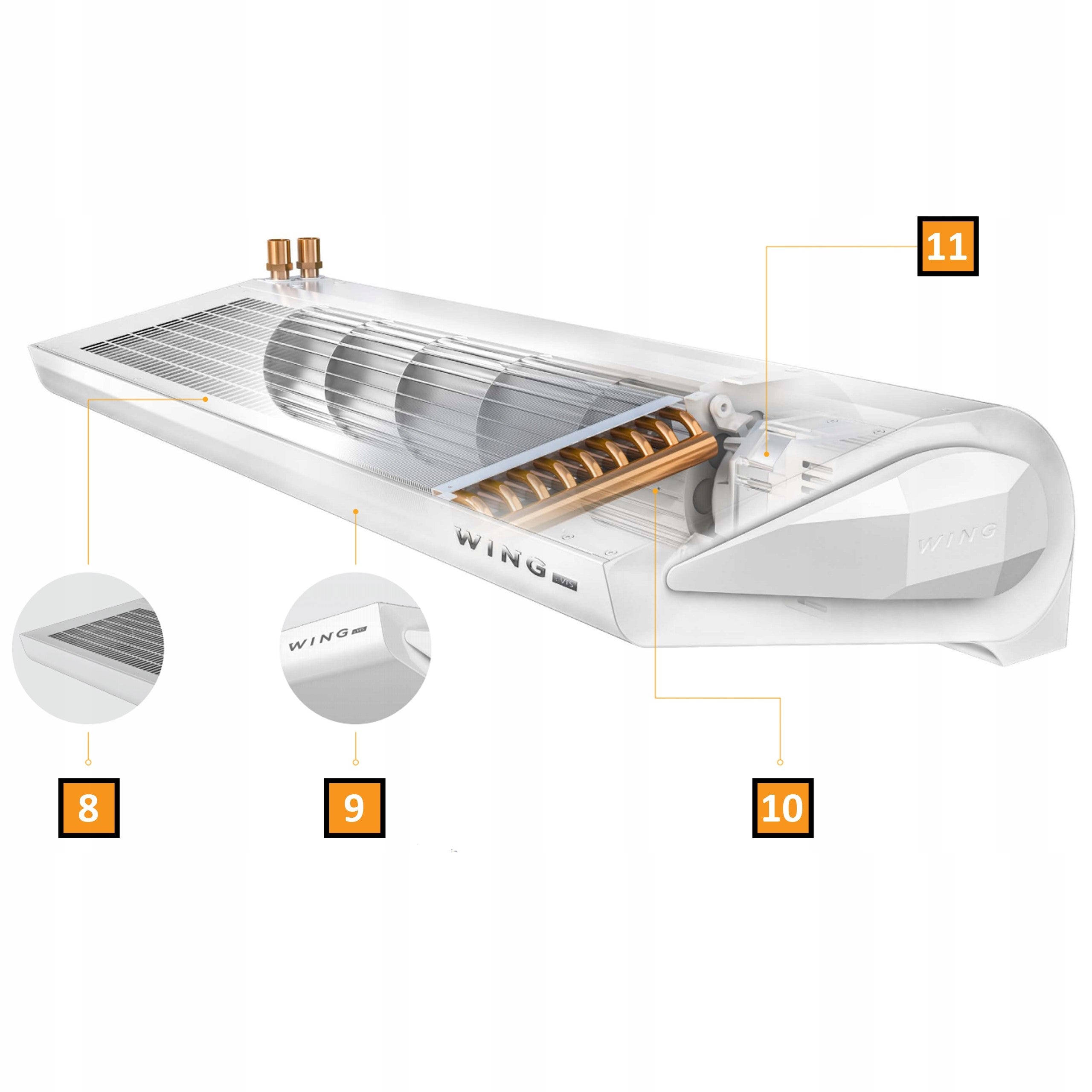 VTS Electric air curtain+water exchanger WING II E150AC|1428010254 Kind with electric heater