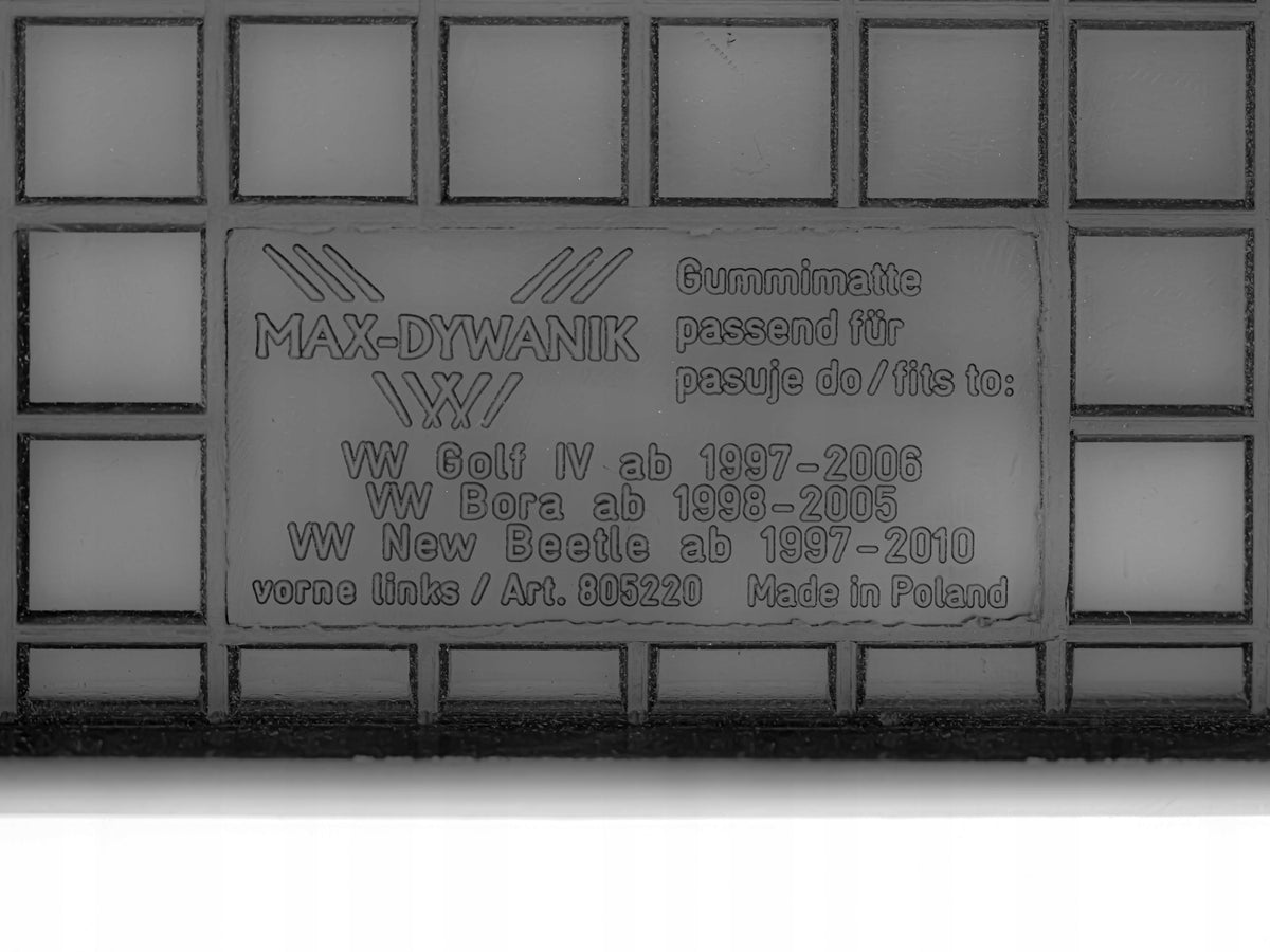 VW Bora 1998-2005 VW Golf IV 1997-2006 VW New Beetle 97-10 Rugs Manufacturer Max-Dywanik