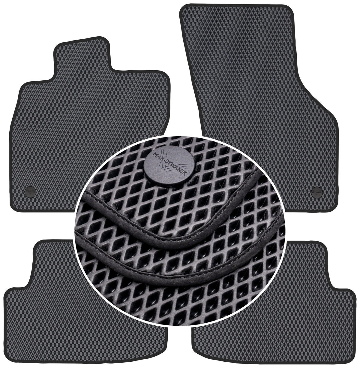 VW Golf VII 2012-2020 Rugs ETERNITY BLACK