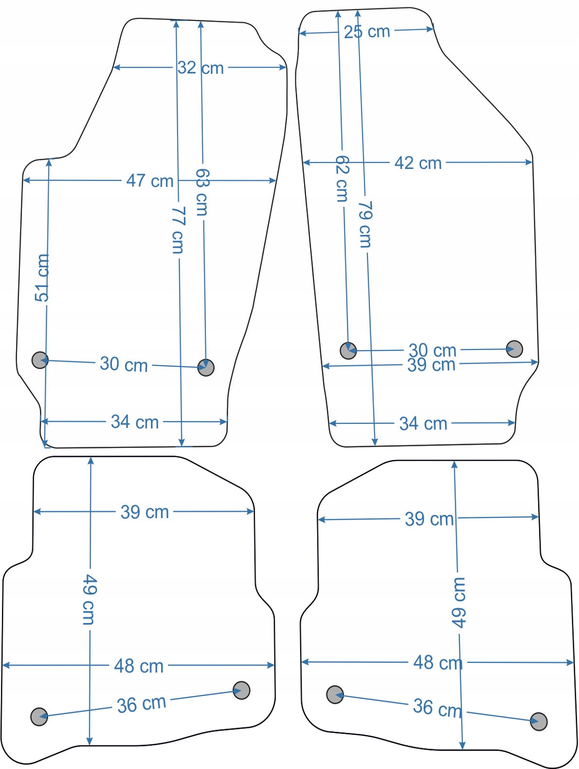 VW Polo IV 2001-2009r. Black Velour Rugs - Economy. EAN (GTIN) 5906716803568