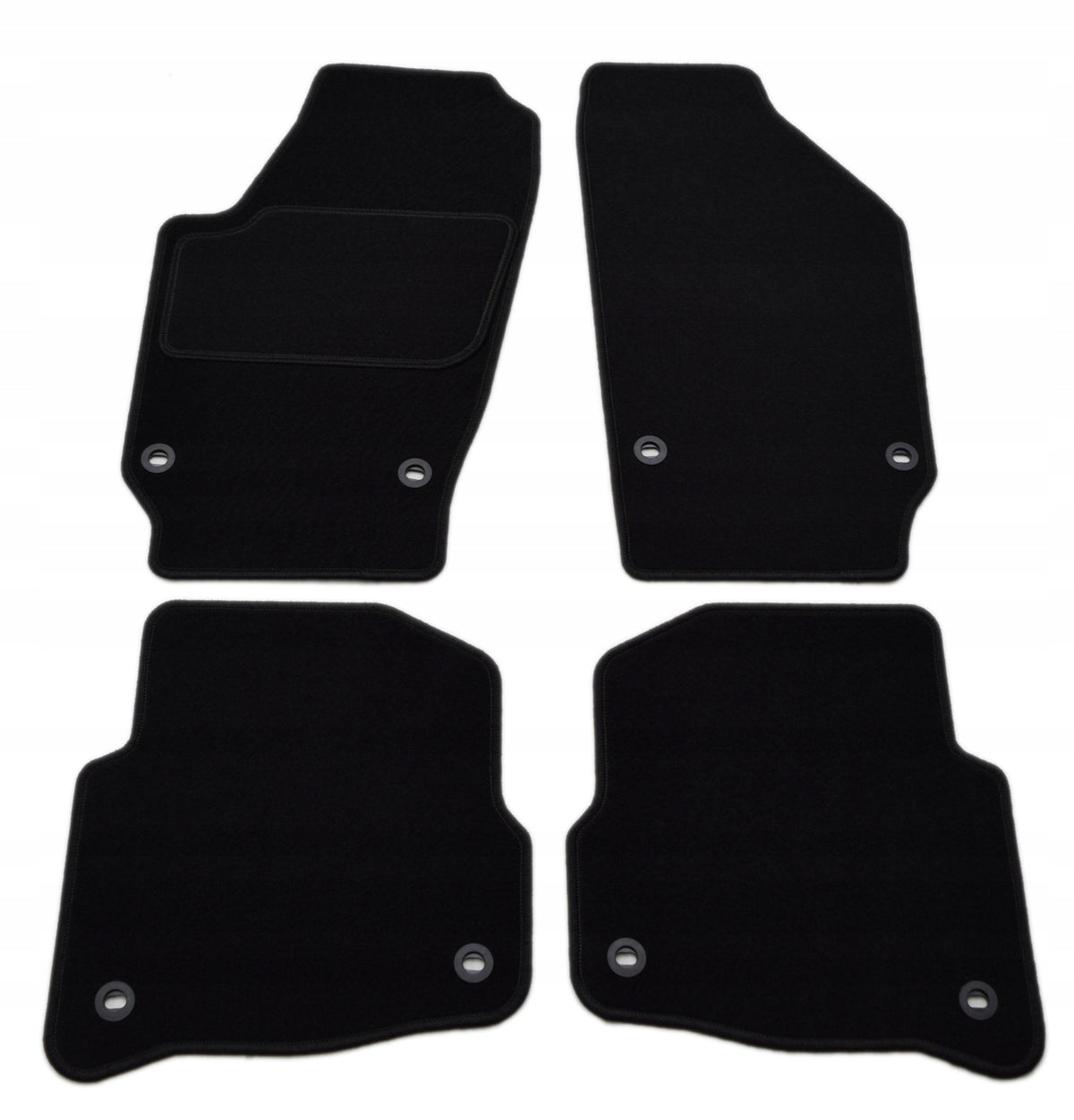 VW Polo IV 2001-2009r. Black Velour Rugs - Economy.